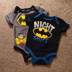 Superhero Night Shift Bodysuit Set - Gray and Black